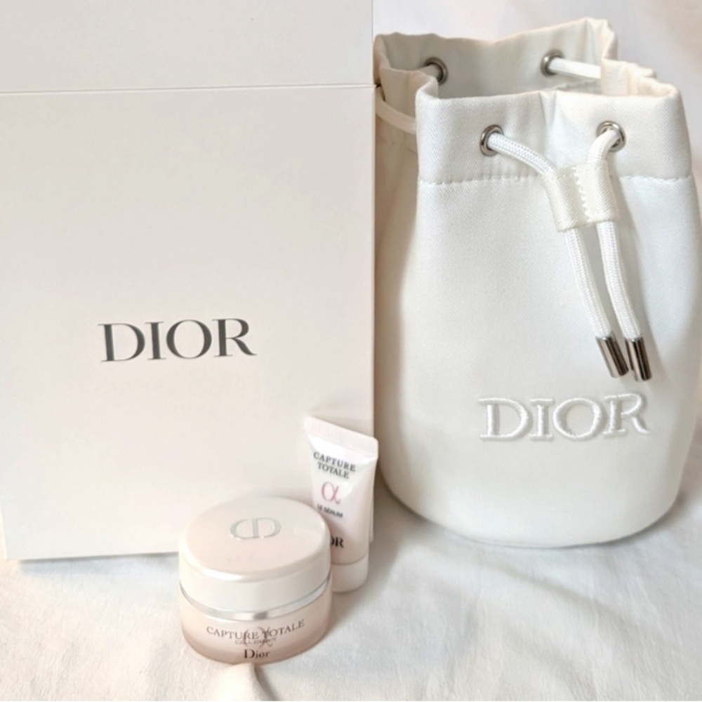 Dior White Skincare Pouch Set